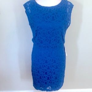 * NEW* Adrianna Papell royal blue lace dress with blue lining Size 8P
